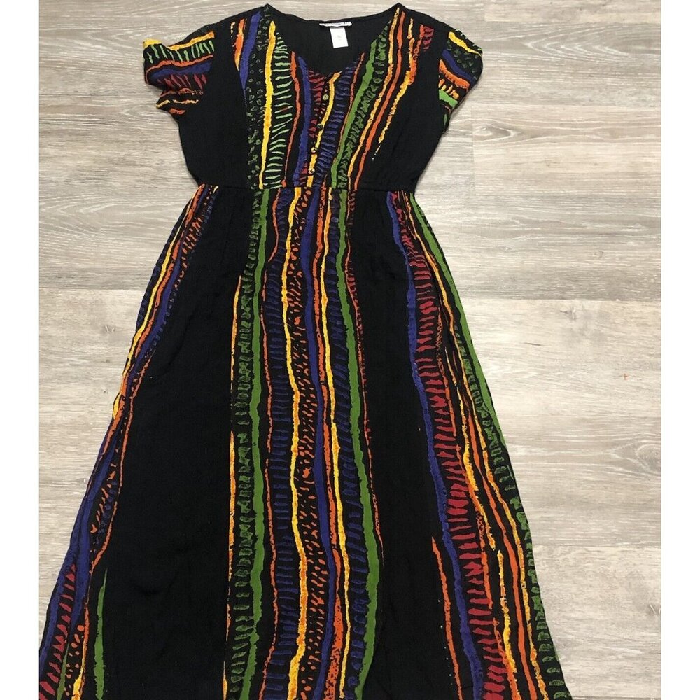 Serengeti Catalog Dress Women Size Small Boho Rainbow‎ Lounge Cottage Core